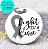 Fight for a cure, Cancer ribbon, Cancer awareness, ribbon charm, stainless steel charm 20mm very high quality..Perfect for DIY projects