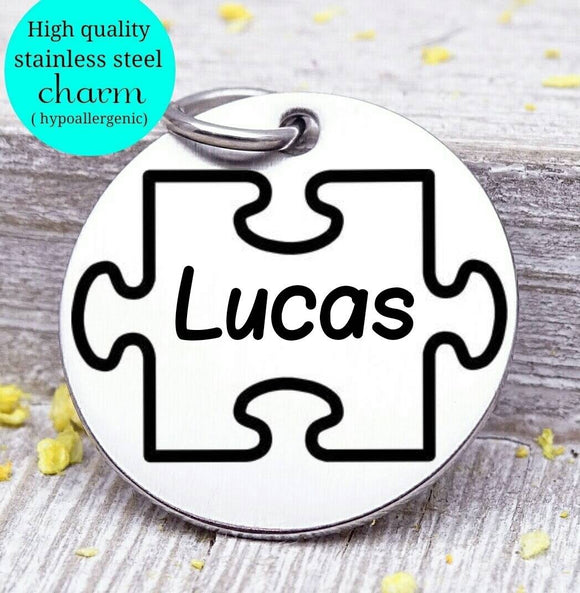 Autism charm, autism mom, autism charm, stainless steel charm 20mm very high quality..Perfect for DIY projects